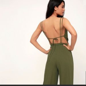 Lulus olive green jumpsuit
